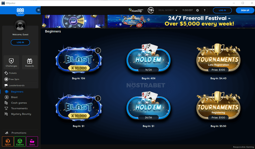 888Poker Games Ontario