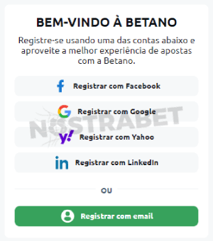 métodos de registro betano