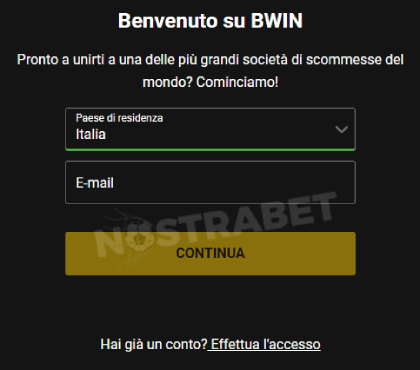 registrazione bwin