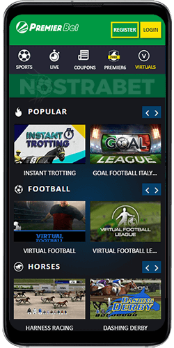 Premier Bet Virtual Sports on Android App