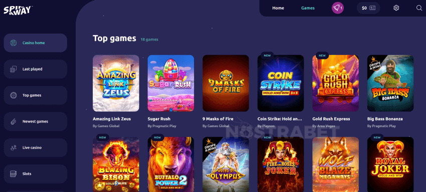 SpinAway casino games