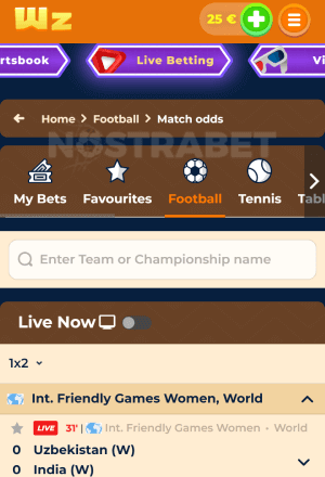 Wazamba live betting mobile